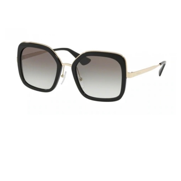 Prada Black and Gold Square Sunglasses - Picture 1 of 6